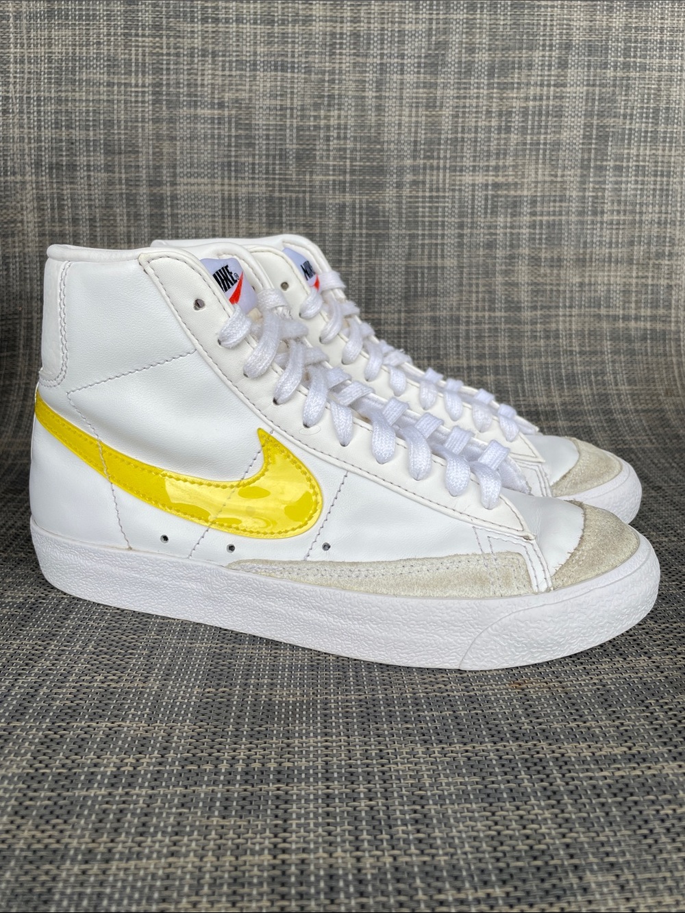 Nike Women’s Blazer Mid '77 Essential 'White Opti Yellow' High-Top Sneakers 5.5